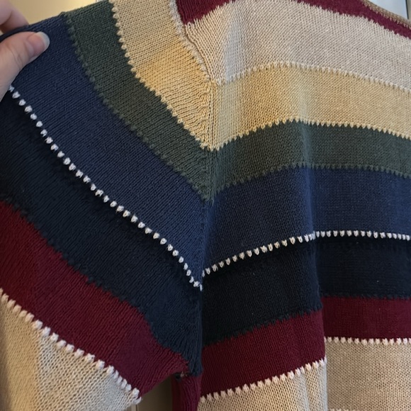 Women’s Colorful Striped Button Down Cardigan, 220 Hickory, size 2X - Picture 8 of 9